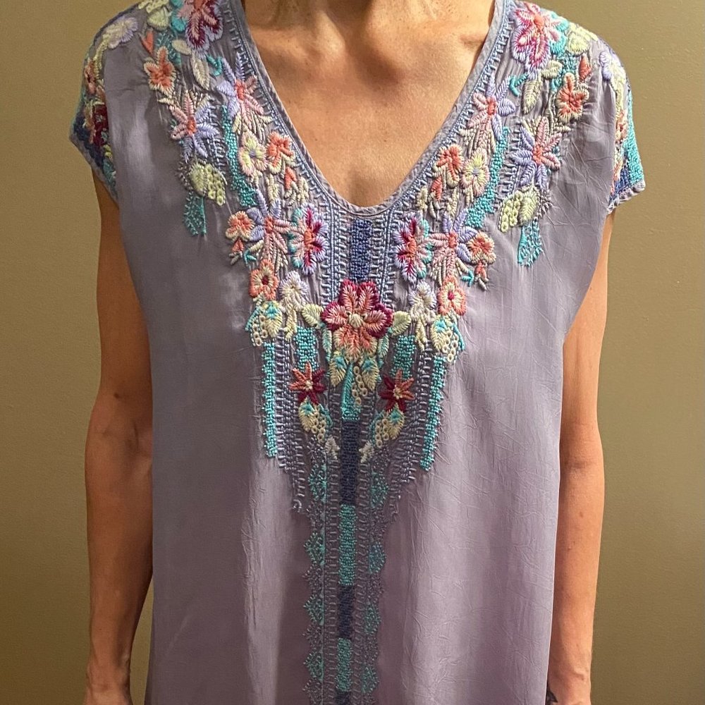 Johnny Was Embroidered Dress XS